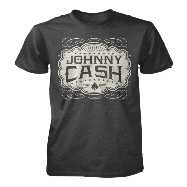 Johnny Cash Emblem Charcoal T-Shirt
