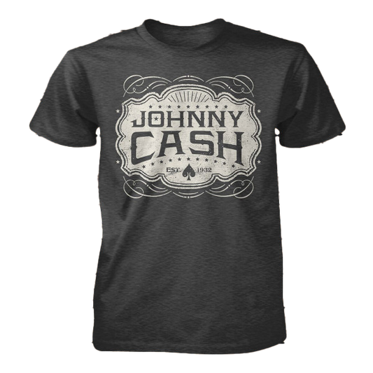 Johnny Cash Emblem Charcoal T-Shirt